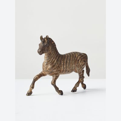 A striking Austrian cold painted 'Vienna Bronze' of a Zebra, circa 1890
