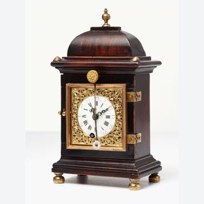 A handsome small south German walnut bracket clock by Gruony, circa 1770.