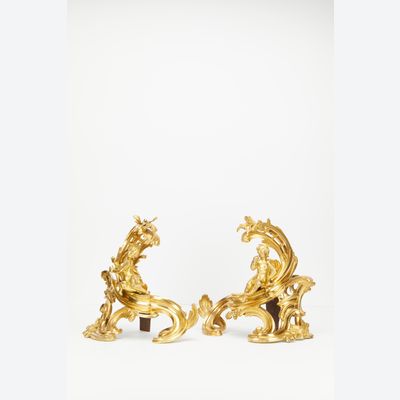 18th century Louis XV andirons