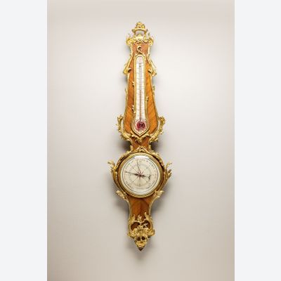 Baromètre Banjo en Bois de Palissandre avec Thermomètre