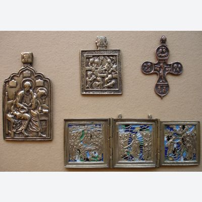 Russian metal icons, travelling icos