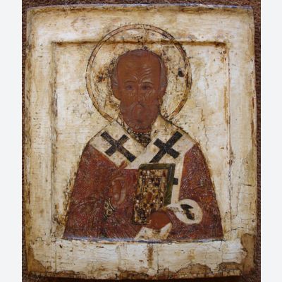 Heilige Nicolaas, Russische houten ikoon, iconen, Rusland
