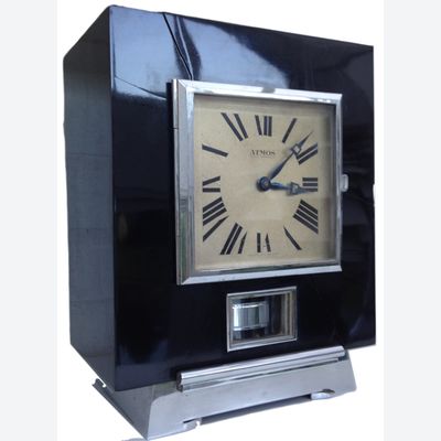 M197 Atmos clock in black case with print, J.L. Reutter UNNUMBERED!