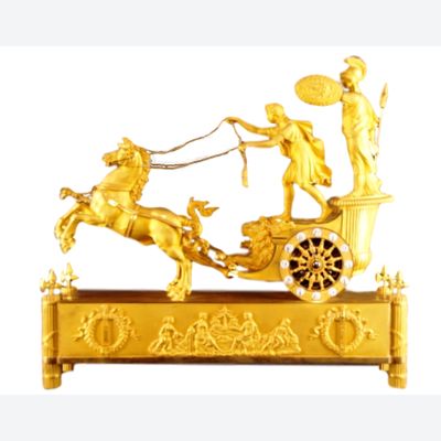 M01 French Ormolu Two Horse Chariot Clock, 'The Chariot of Telemachus'.