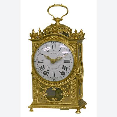 C13 Ormolu Quarter-Repeating 'Pendule d'Officier'LeFebure a Fontainebleau.