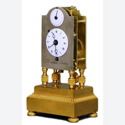 S14 Ormolu and silvered-bronze mantle clock
