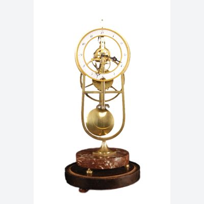 S08 Keyhole framed skeleton clock with knife edge suspension