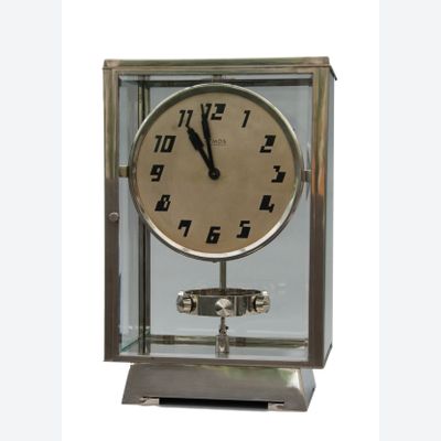 M199 Tall Atmos, nikkel, Art Deco design, J.L. Reutter nr. 1902