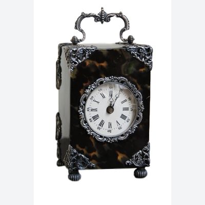 C12 Schildpad en zilver reisklokje