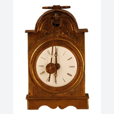 C03 Miniatuur gegraveerde vorderzapler reisklokje