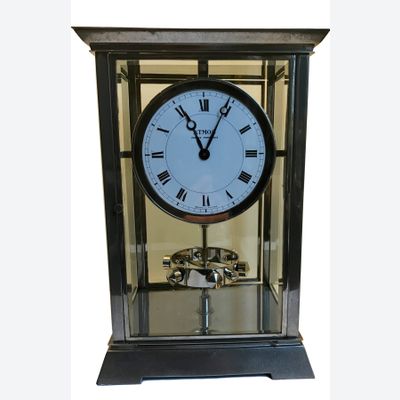 M226 Nikkelen art deco stijl J.L. Reutter Atmos vier glazen Atmos klok, hoge uitvoering