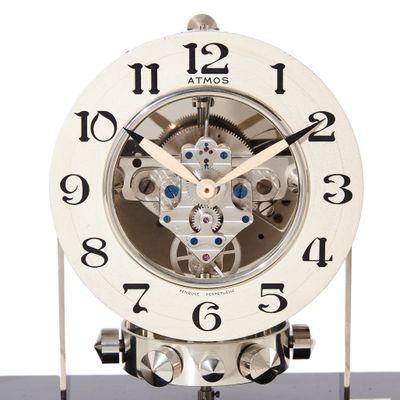 M241 Atmos PO1, skelet wijzerplaat en glazen stolp, Reutter nr. 3757, Frankrijk ca.1930.