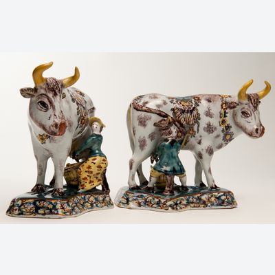 A Pair of Polychrome Milking Groups