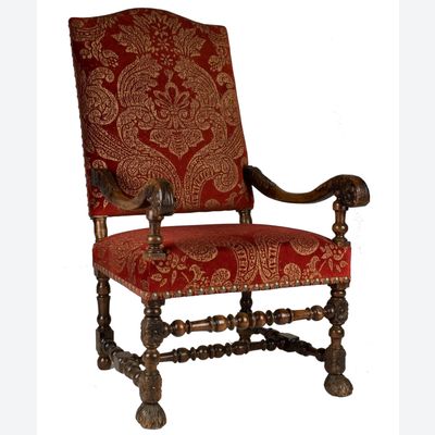 Wallnut Louis XIII Armchair