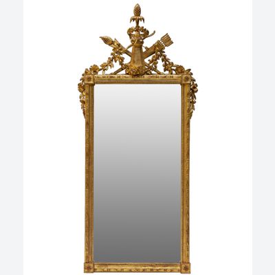 Een Rechthoekige Vergulde Louis XVI Spiegel