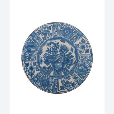 A Dutch Delft Charger with 'Wanli Decoration'