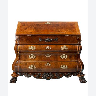 A Burr Walnut Klap Bureau