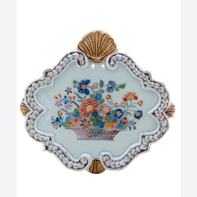 A Polychrome Plaquette with Flower Basket