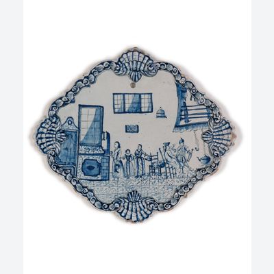 Een Blauw en Witte Delftse Plaquette