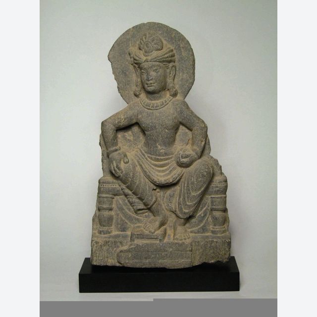 A GRAY SCHIST STELE OF A BODHISATTVA