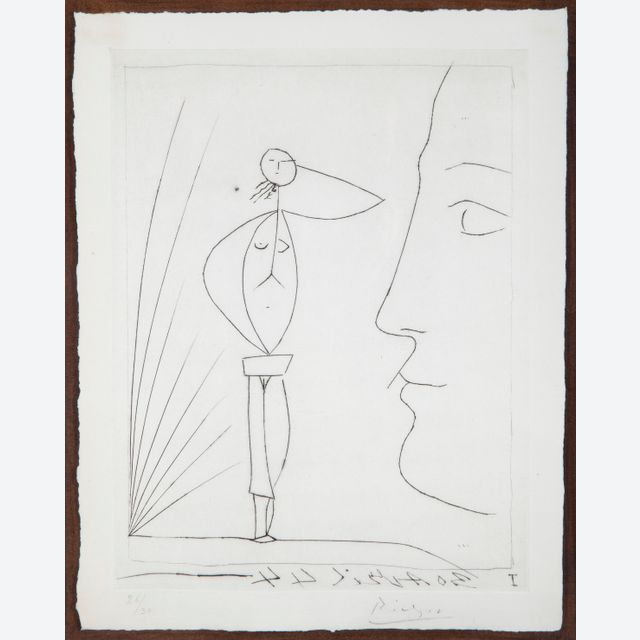 Profil et femme nue