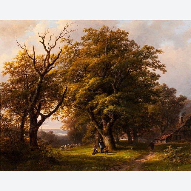 Rural landscape with a farm