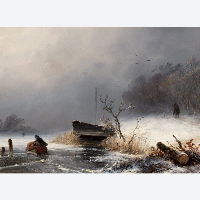 J. F. HOPPENBROUWERS (1819-1866) – WINTERLANDSCAPE