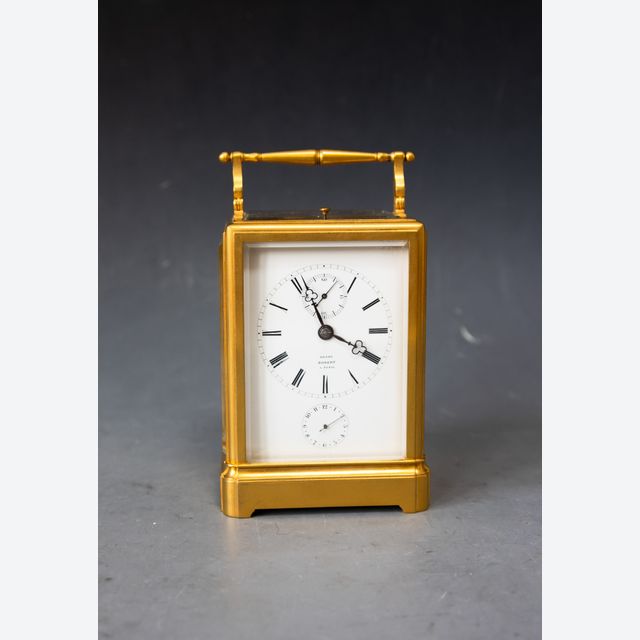 Ein Stück Kutschenuhrgehäuse, Reiseuhr mit Chronometergang, Henry Robert à Paris. Ca. 1840.