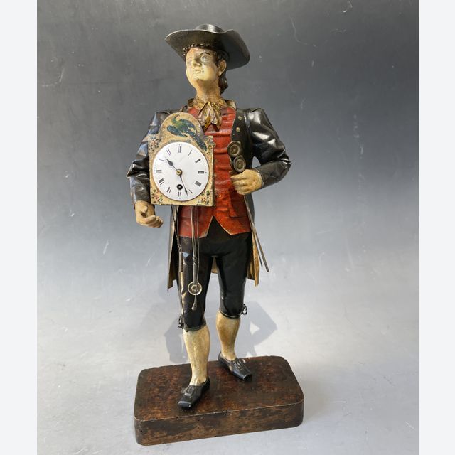 Schwarzwälder Uhren träger, klokkenmannetje, Zwarte Woud circa 1860.