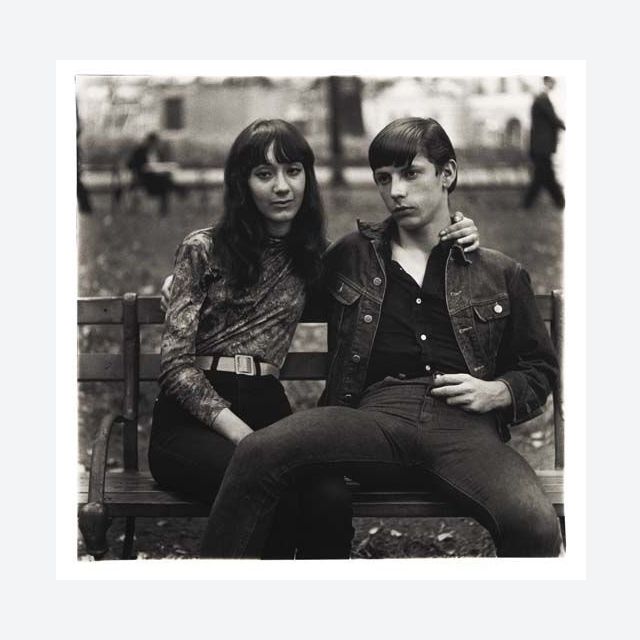 Young Couple on a bench in Washington Square Park, N.Y.C.