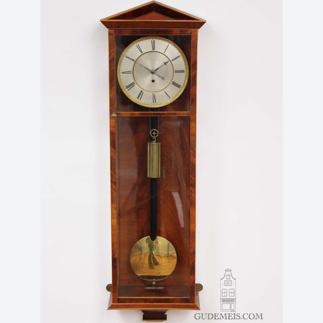 An Austrian mahogany 'Dachluhr' regulator wall clock, circa 1840.
