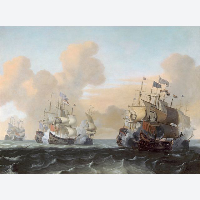 Battle at Sea between Hollanders and Pirates