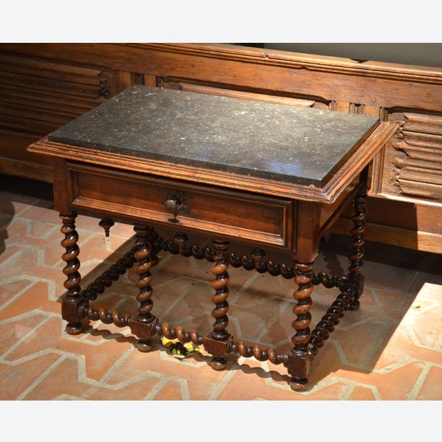 Table with tabletop in bluestone, France, 17th century