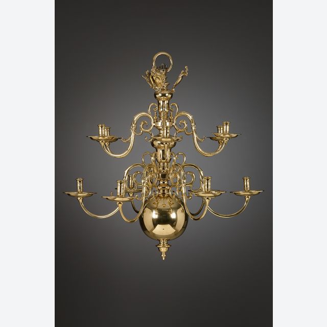 Dutch Renaissance twelve-arm chandelier