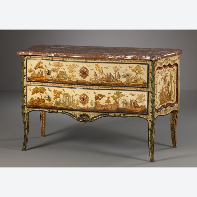 Provencaalse Louis XV Lacca Povera Commode