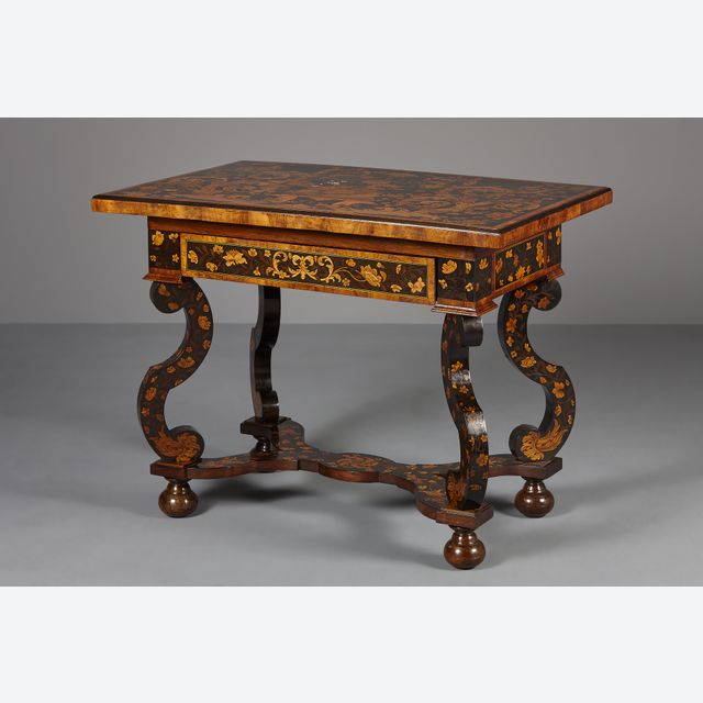 Hollandse Louis XIV wandtafel met florale marqueterie