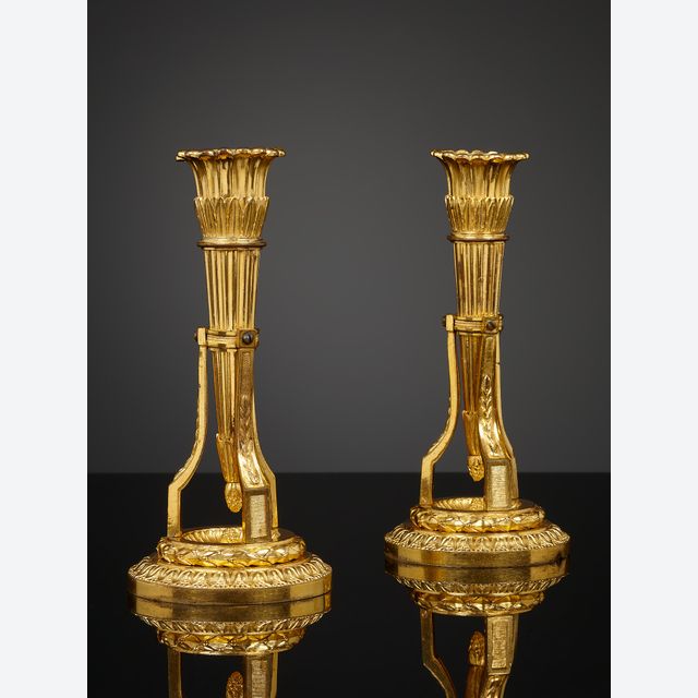 Paar französische Louis XVI Kerzenhalter