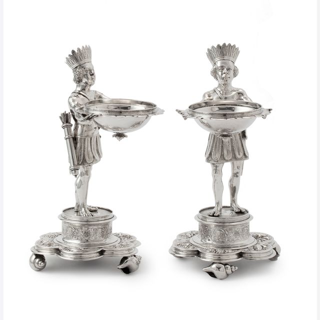 Paar silberne Salz- oder Zuckerfässer in Form von „Mohren“ Adriaen Nicolaesz de Grebber, Delft, 1640