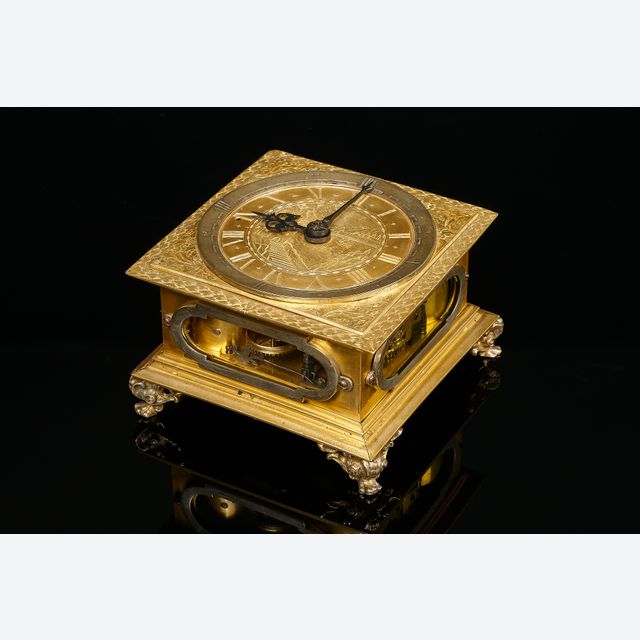 German Renaissance horizontal table clock