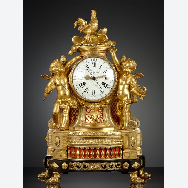Pendule française avec boite à musique d’époque Louis XVI
