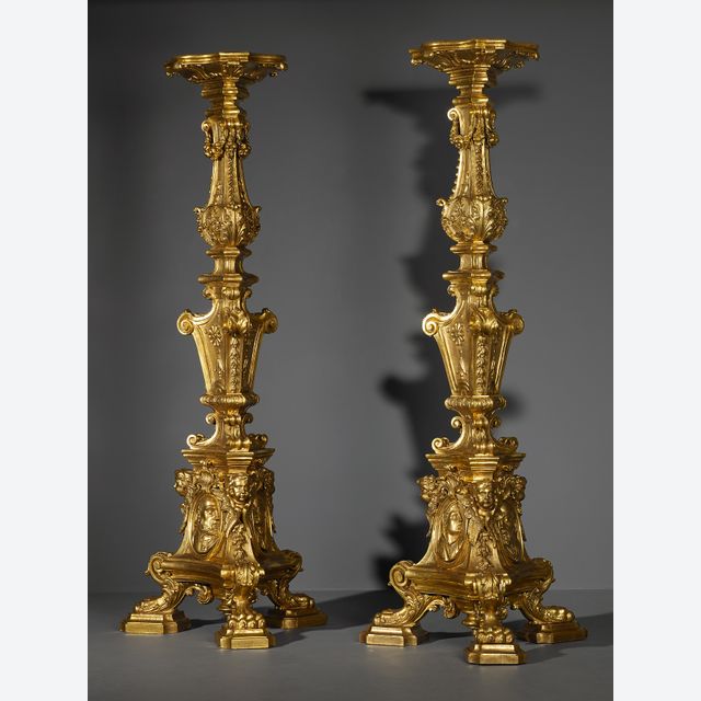 Paire de Torchères Italien d'époque Louis XIV