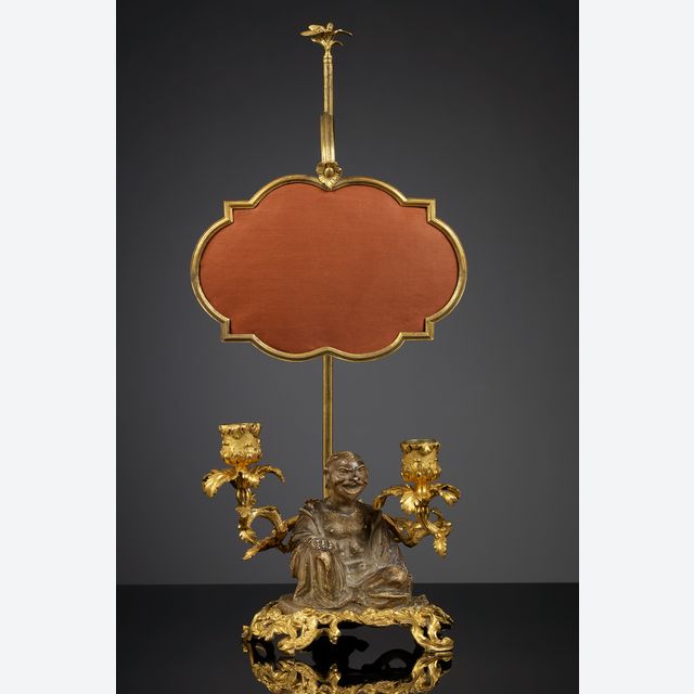 Vergoldeter Bronze Ludwig-XV-Tischkandelaber mit Magus