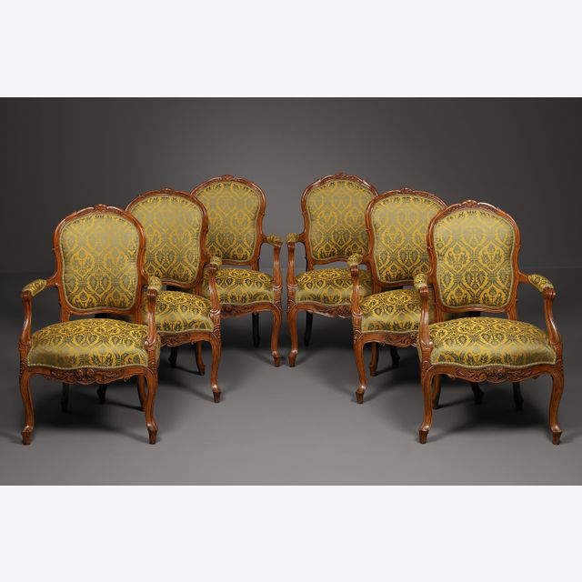 Sechs Französische Transition Fauteuils