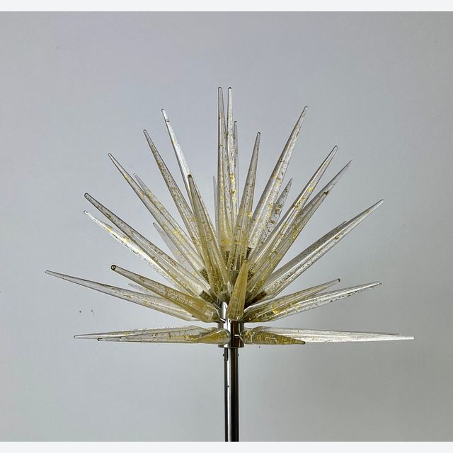Neil Wilkin, sandstone feet with clear glass blades and gold flakes, 1999