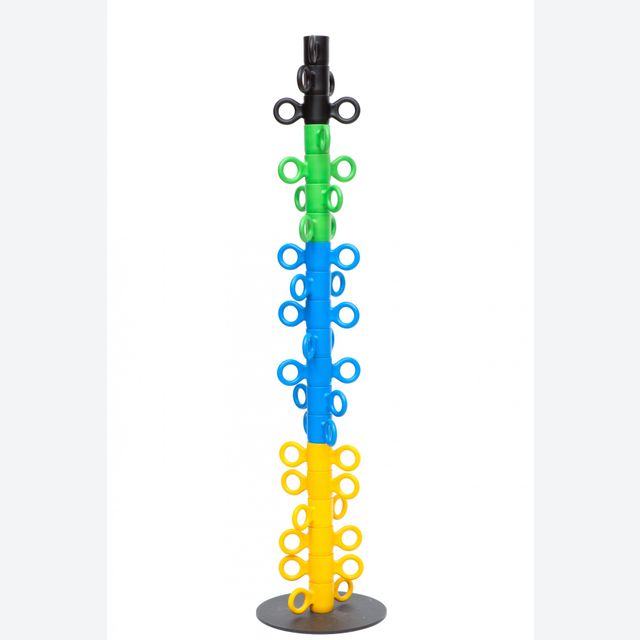 Richard Hutten (1967) A 'Dombo' coatrack, ca. 2007, Netherlands  Consisting of twenty individual 'Domoor' mugs, mounted on a circular plinth, one of a limited edition of five.  H 174 cm, D 26 cm