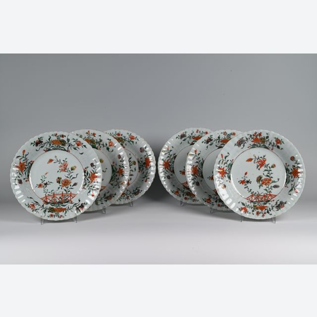 Six assiettes chinoises Famille Verte