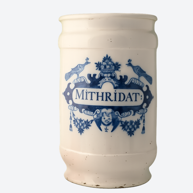 Ein Delfter Apothekentopf aus Keramik