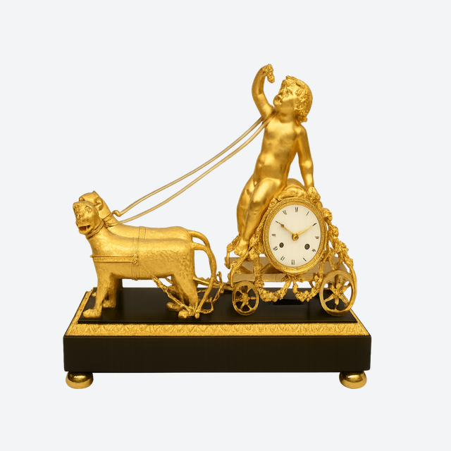 A large, extremely rare Empire-style pendulum clock.