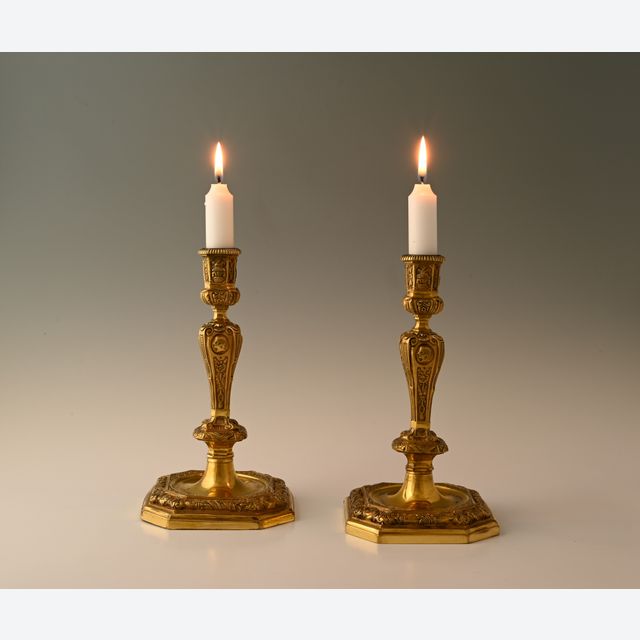 A beautiful pair of candlesticks