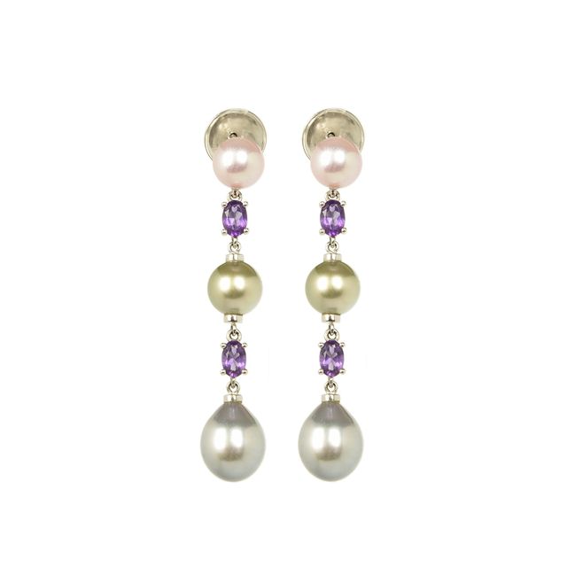 Buchwald 18 Carat White Gold Pearl Earrings
